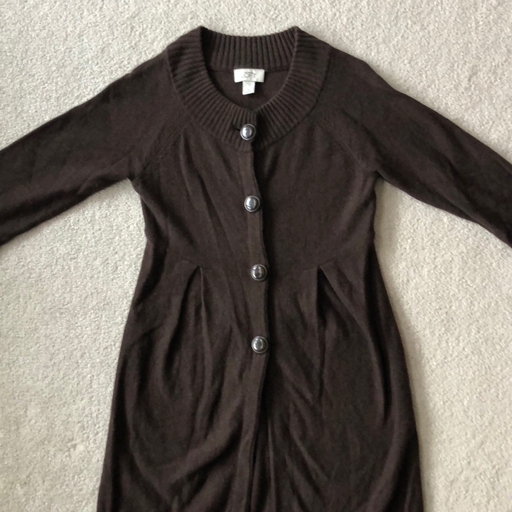 Ann Taylor Loft Brown Button Down Sweater - Small